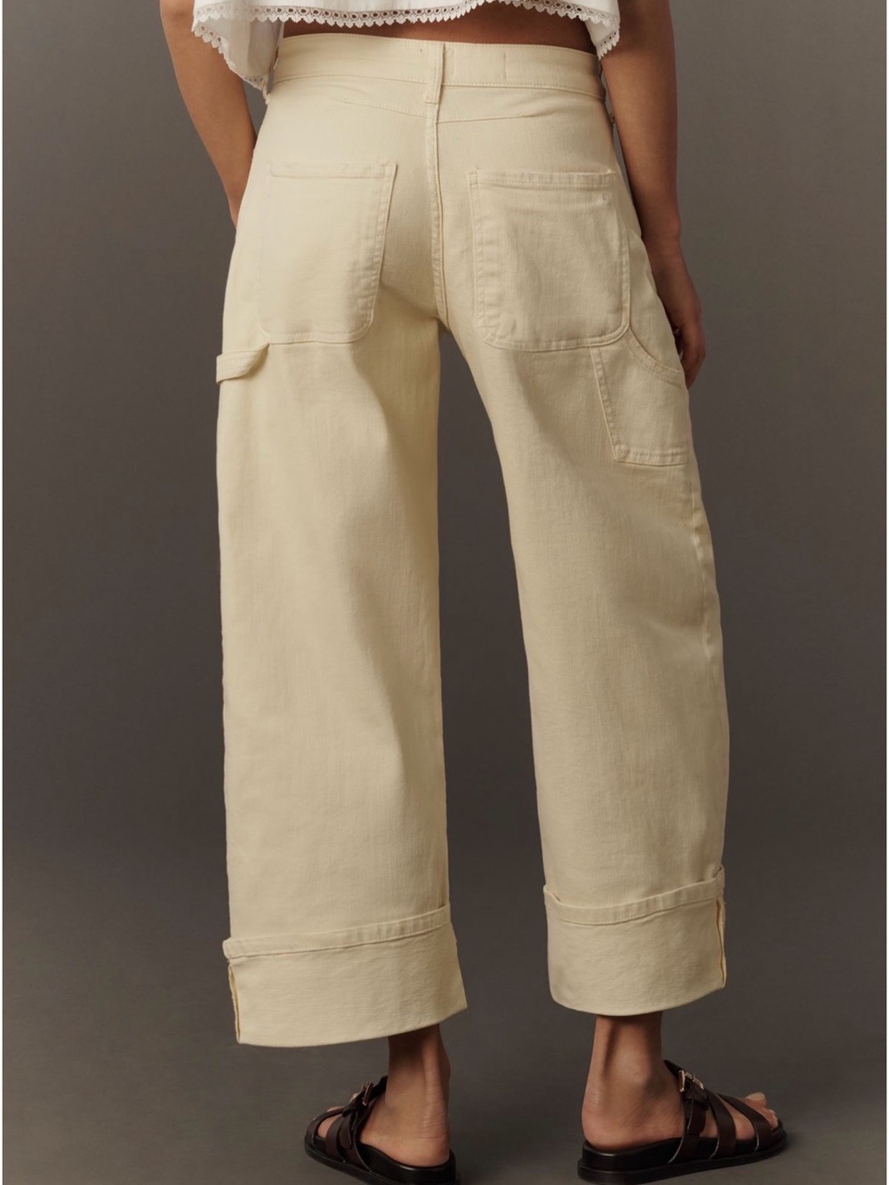 Pilcro Kayden High Rise Cuffed Carpenter Barrell Jeans, Yellow Sz 27 NWT - Picture 4 of 8